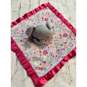 Parents choice lovey elephant pink security blanket floral satin